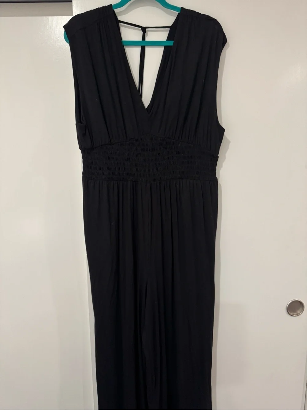 Women’s Black Jumpsuit - Sleek Draped Neckline